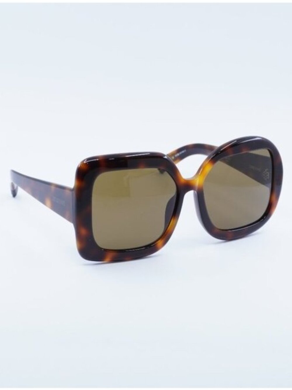 Jacquemus CARRE ROND JAC/10 C2 Sunglasses Havana Geometric Frame, Brown Lenses